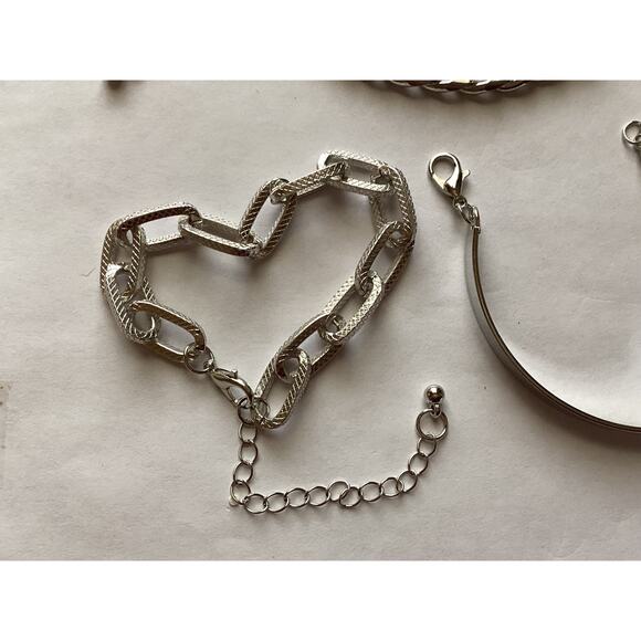 4402 (3) Vintage 80s Punk Curb Cuban Bracelet Chunky Thick Chain Bracelets - Picture 3 of 6